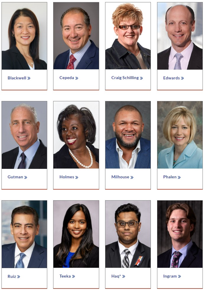 collage of trustees' profile photos